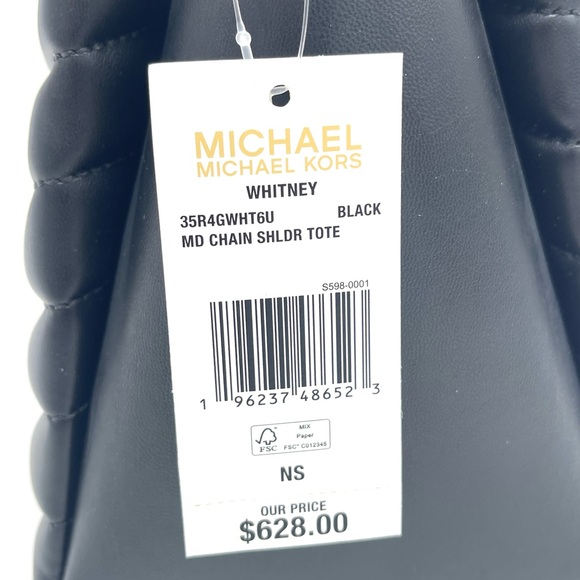 Michael Kors Black Quilted Whitney Shoulder Tote Bag - Picture 9 of 9